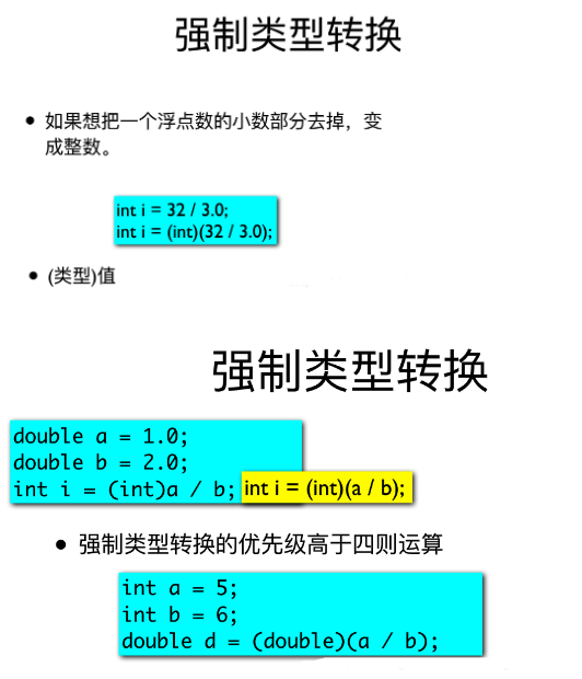 Java整型轉(zhuǎn)浮點型，強(qiáng)制類型轉(zhuǎn)換